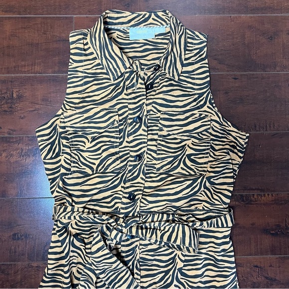 ANTHROPOLOGIE Maeve Tigresa Shirtdress Sleeveless Knee Length Tiger Print Size 6 - Picture 5 of 14